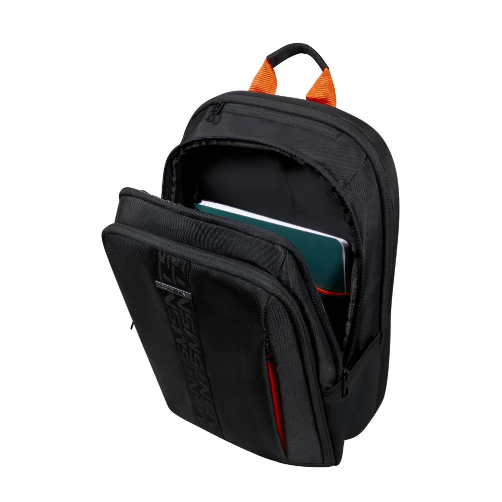 Mochila para laptop Guardit 2.0 negra y naranja