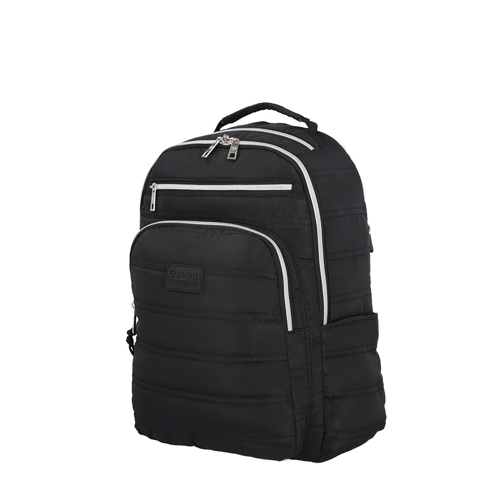 Mochila para laptop mujer Vermont 15.6 negra plateada