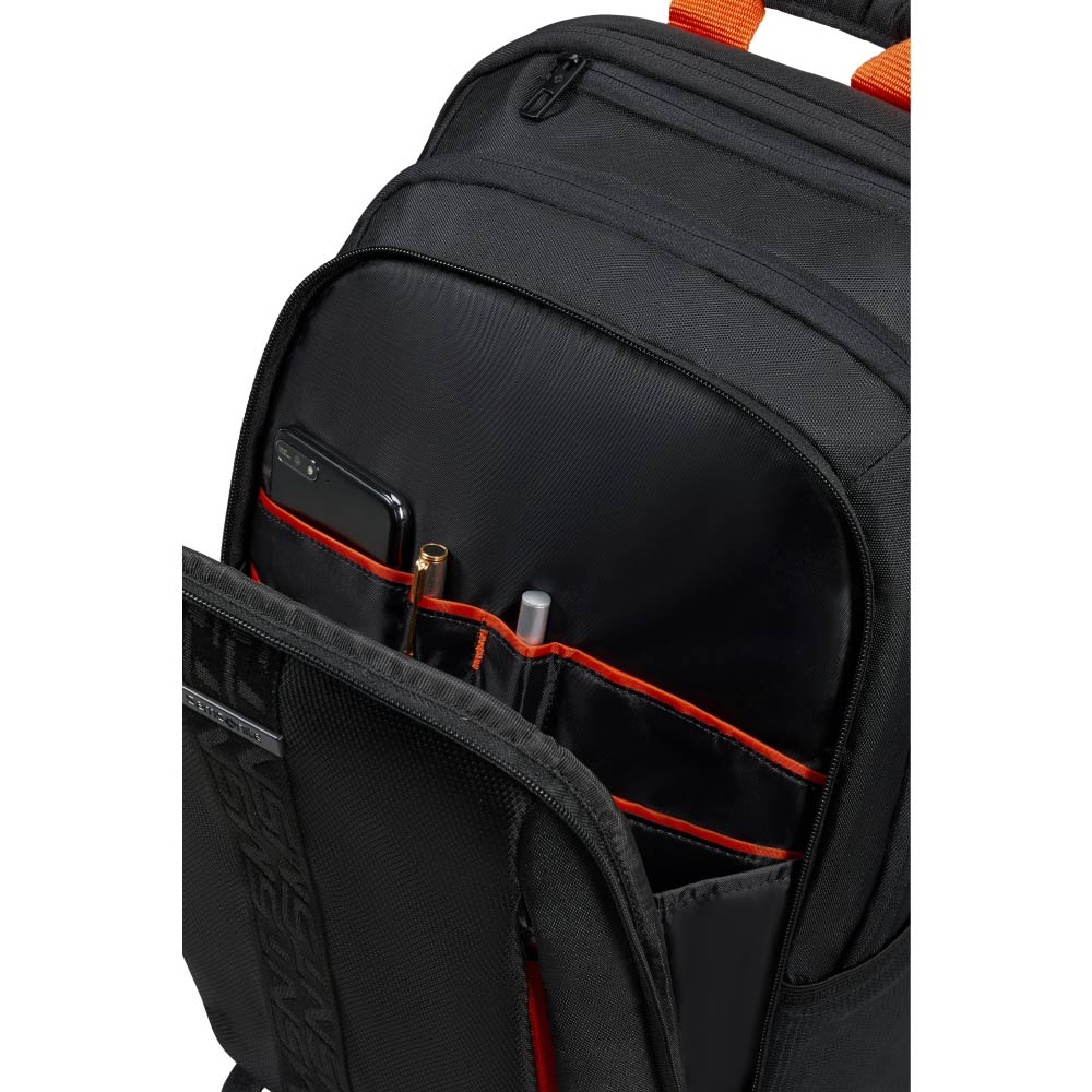 Mochila para laptop Guardit 2.0 negra y naranja