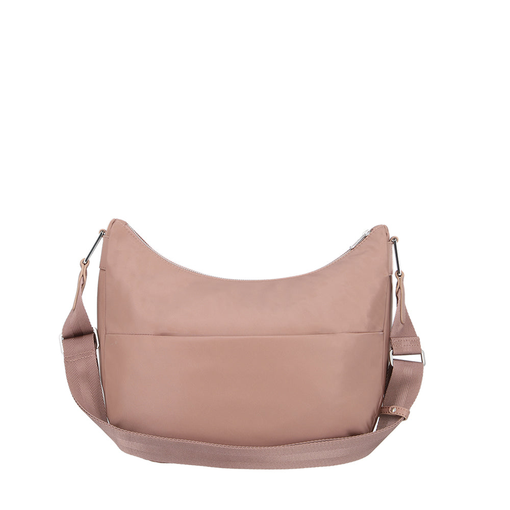 Bolsa bandolera Be-her para mujer rosada M