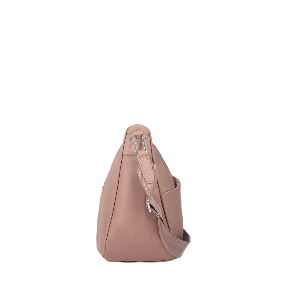 Bolsa bandolera Be-her para mujer rosada M