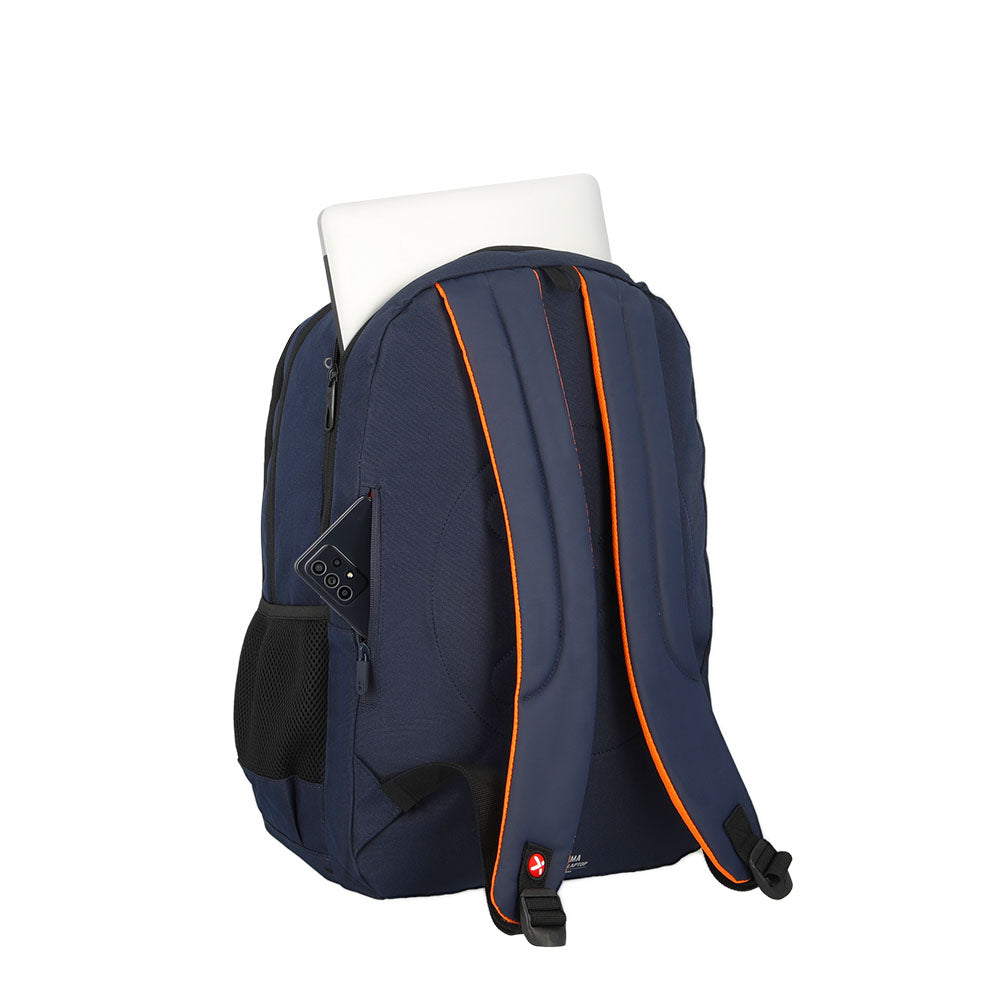 Mochila para laptop hombre Gamma 16'' azul/naranja