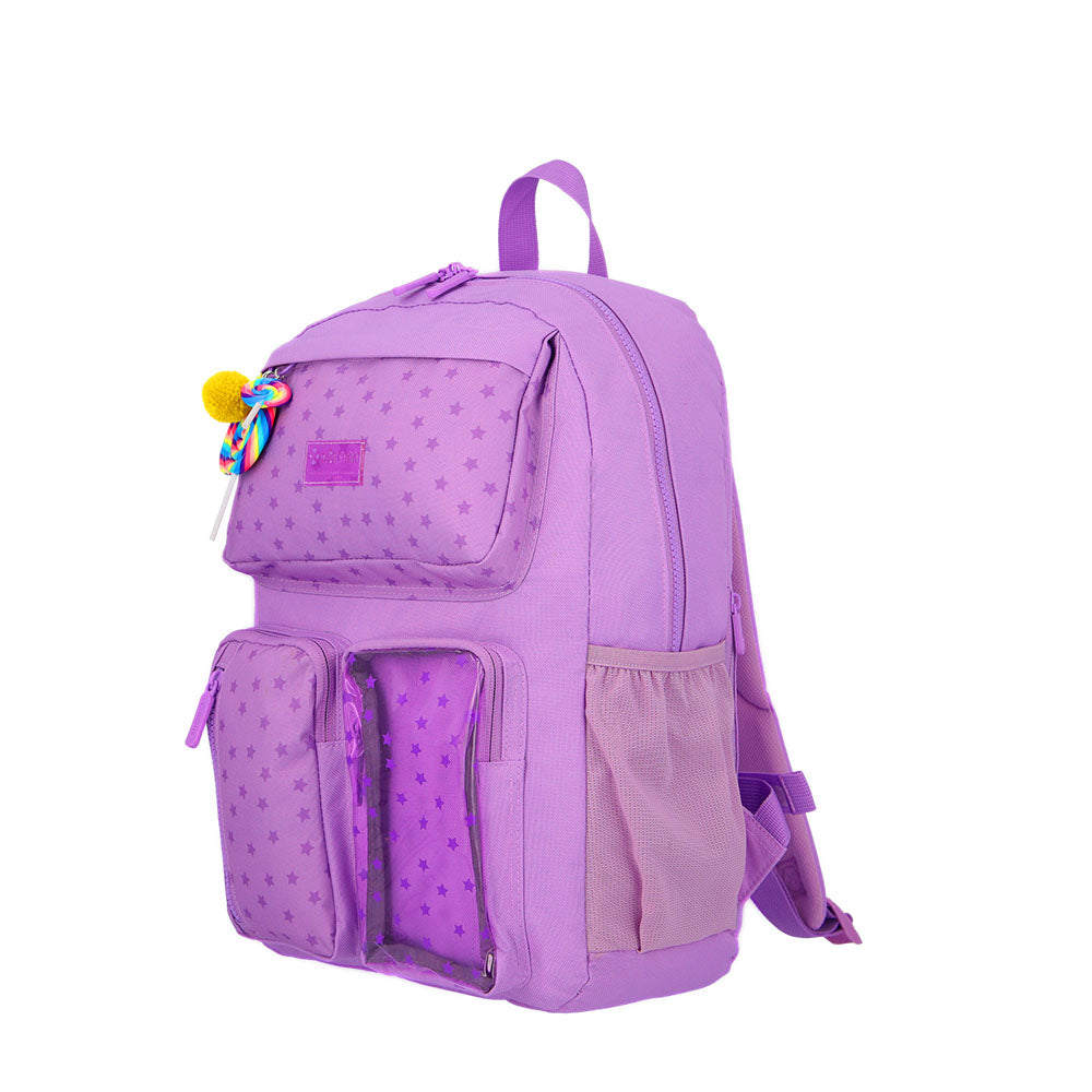 Mochila para laptop mujer Queens Stars 15.6'' lila