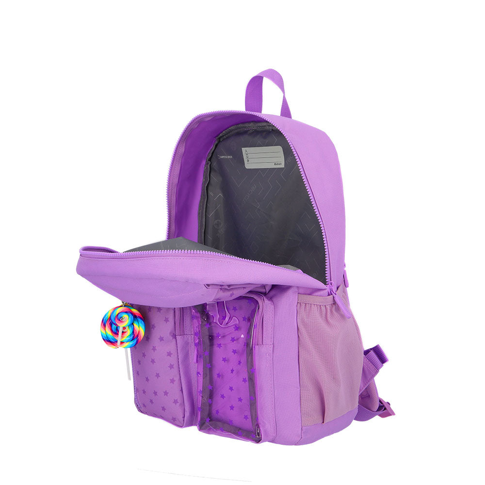 Mochila para laptop mujer Queens Stars 15.6'' lila